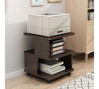 Compact Printer Stand with Rounded Edges, Easy-Clean Wood, Ideal Home Office Storage, Fits Printers & Accessories, 50x50x50cm, Modern Design (Color: A)