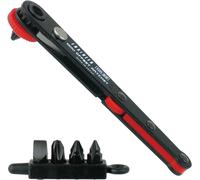 Compact Ratchet Screwdriver, Red/Black for Tight Spaces