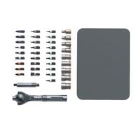 Compact Ratchet Screwdriver Set 40 in 1 180° Head and Ergonomic Grip Multi-Purpose Tool Steel Bit Set for Mechanic
