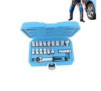 Compact Ratchet Wrench, Mini Repair Tool Set, 1 4 Drive Wrench with Precision Bits, Hardened Steel Hand Tool, Automotive Ratchet with Pro Style, Maintenance Gear for Car Home