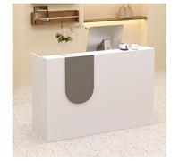 Compact Reception Desk with Double Thick Top Lockable Drawer Silent 3 Stage Sliding Rails Cable Management Holes Ideal for Office & Reception Areas