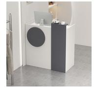 Compact Reception Desk with Lockable Drawers & Storage Cabinet Silent Glide Guides PreCut Cable Holes PVC Edges Ideal for Offices & Waiting Areas