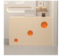 Compact Reception Desk Wooden Cash Counter with Lockable Drawers Circular Front Design & 3 Section Sliding Rails for Efficient Space Management.