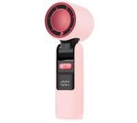 Compact Rechargeable Handheld Blower With Clear Status Display For Camping Hiking Traveling And Indoor Desk Use In White Tone(Pink)