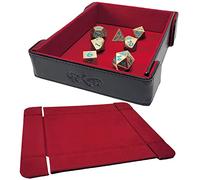 Compact Rectangle Folding Magnetic Dice Tray - Red