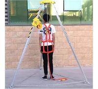 Compact Rescue Tripod, Adjustable Height Aluminum, Retractable Legs, 1180 kg Winch for Deep Wells & Sewers, Safety Equipment for Limited Space