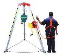 Compact Rescue Tripod Kit - Fall Protection System with 1200/1800/2600 lbs Winch Aluminum Alloy for Confined Spaces and Rough Terr Emergency Safety Equipment
