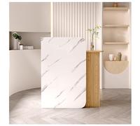 Compact Retail Checkout Counter with Lockable Drawer & Open Shelves Reception Desk for Office & Store 120cm (47.2in) Front Desk Table for Customer Service