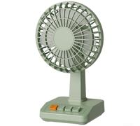 Compact Retro Desktop Fan With Adjustable Angle And Five Settings Plus 2000mah Power For Eleven Hours Of Quiet Cooling Green(Green)