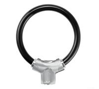 Compact Ring Lock Designed for Bicycles Using 11mm Steel Cable, Keyless Operation, and PVC Coating to Resist Environmental Wear (Electroplating Black)