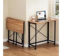 Compact Rolling Desk with Wheels, Foldable Computer Table for Home & Office, Space-Saving Design, Easy Assembly, Ideal for Drawing Room & Study