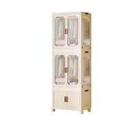 Compact Rolling Wardrobe with High Capacity, Open Closet with Hanging Rod for Bedrooms and Apartments - 63x40x179cm Storage Solution