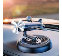 Compact Rotating Car Air Purifier Diffuser with Propeller Fighter Styling, Made from ABS with Plant Extract Scent Tablets for Long-Lasting Freshness (Black)