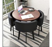 Compact Round Coffee Table & Chair Set for Small Office, Reception Area - Ideal for Meetings, Negotiations & Retail - Sleek Design, Space-Saving Solution