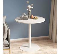 Compact Round Coffee Table for Small Spaces Modern White Accent Dining Table for 2 4 Persons Easy Assembly Circular Pub & Leisure Table (40.5x40.5x72cm)