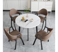 Compact Round Conference Table and Chair Set - Stylish Office & Home Furniture for Meetings Dining Collaborations & Gatherings - Space-Saving Design Modern Aesthetic