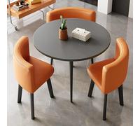 Compact Round Dining Set for 3, Space-Saving Table and Chairs, Perfect for Small Kitchens, Offices, and Meeting Rooms - Modern Design, Easy Storage
