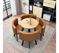 Compact Round Reception Table and Chair Set for Office Library Conference Rooms - Modern Meeting Furniture Space-Saving Design Stylish Collaboration Space