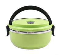 Compact Round Shaped Thermal Food Box Featuring 304 Stainless Steel and PP for Managing Meals Without External Power Sources (Orange)