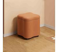 Compact Round Storage Ottoman Set Upholstered Leather Footrest with Removable Lid Versatile Pouffe for Bedroom & Entryway Stylish Shoe Change Stool Multi functional Footstool