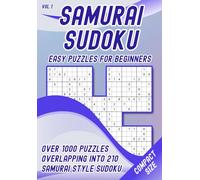 Compact Samurai Sudoku Puzzles: 210 Easy Leveld Samurai Style Puzzles on the Go for Beginners