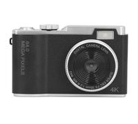 Compact Selfie Camera 48MP 1080P 2.4 Inch Screen 16x Zoom HD Retro Digital Camera for Travel, Stylish Portable Camera for Family Vacations (Black)
