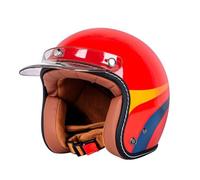 Compact Shell Motorcycle Jet Open-face Helmet Suitable for Scooters Electric Bikes All-season Use Ensuring Safe Riding with a 3/4 Half Helmets Red L/59-60cm