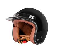 Compact Shell Motorcycle Jet Open-face Helmet Suitable for Scooters Electric Bikes All-season Use Ensuring Safe Riding with a 3/4 Half Helmets Glossy black L/59-60cm