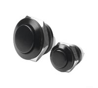 Compact Short-Body 19mm Momentary Push Button Switch with Flame Retardant Housing and Built-in Indicator Light for Limited-Depth Panels (B)