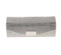 Compact Silver Lipstick Case with Pressure Button and Mirror