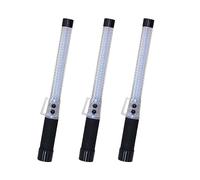 Compact Size Traffic Safety Baton LED Light with Green and Red Color | Rechargeable Battery Safety Baton | Traffic Safety Wand Baton | Road Safety Warning Flashing Light with Siren (3Pcs Baton)