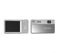 Compact Slider Digital Camera, 64MP High-Resolution Imaging with 16X Digital Zoom, 4K Video Recording, Fast Autofocus, Portable Design for Students and(Silver)