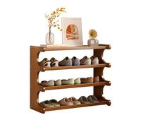 Compact Solid Wood Shoe Cabinet with Open Design Space-Saving Shoe Rack for Hallway & Apartments Quick Assembly Large Storage Capacity Brown 19.7 x 7.9 x 20.1 in