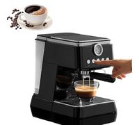 Compact Space-Saving 20 Bar Espresso Machine with Steam Wand, Fast Heating Espresso Maker with Single/Double Cup Modes and Detachable 1.5l Water Tank(Black)