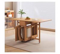 Compact Space-Saving Folding Dining Set, Extendable Solid Wood Table with 4/6 Chairs, Elegant for Small Kitchens & Dining Rooms | Perfect for 4-6 People