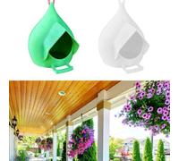 Compact Spherical Feeder for Small Birds with Body and Wide Feeding Aperture Allowing Real-Time Level Awareness For Outdoors (green)