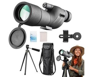 Compact Spotting-25-75x60 Waterproof Monocular Telescope, Light Telescope | Splint, Fog Free Zoom Telescope with Hand Loop for Bird and Star Observation