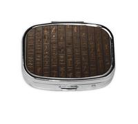 Compact Square Pill Box Ancient Egyptian Hieroglyph Portable Medication Pill Organizer Dispenser with Compartments | Travel Small Pill Box for Purse & Pocket