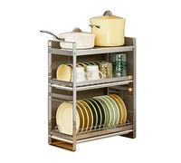 Compact Stainless Steel Dish Rack Large Sink Strainer Kitchen Countertop Drying Rack Spacesaving Dish Drainer Durable And Stylish Sink Nizer，Double Layer-A