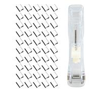 Compact Stapler,Desk Push Clamp Dispenser for Paper,Paper Clamp Clip Dispenser - for Library Dormitory University Home School Office Travel Document Classroom Business