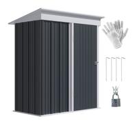 Compact Steel Bike Shed, Lockable Lean-to Design, Adjustable Shelf, 5x3