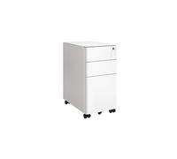 Compact Steel File Cabinet with 3 Drawers & Lockable Wheels