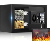 Compact Steel Safe Box with Digital Keypad Lock & Fireproof Money Bag