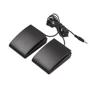 Compact Sustain Pedal for Portable Keyboards, 3.5mm Interface Compact Sustain Pedal Dual Pedal for Musical Instruments Portable Folding Piano Electronic Keyboard (Square)