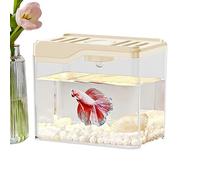 Compact Tank for Table, Sturdy Top Ventilation Hole Design - Table Top with Colourful LEDs | Family Friends Colleagues Office Homes, Mini Aquarium Fish Habitat Be