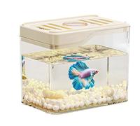 Compact Tank for Tabletops, Top Ventilation Hole Design Fish Tank, Room Decoration Bowl with Colourful LED Lights for Homes or Offices