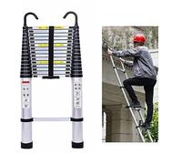 Compact Telescopic Ladder with Removable Hooks 6m 5m 2m 1m Non Slip Aluminum for Roof Attic Camper 330lbs Capacity Multi Purpose Folding Design
