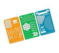 Compact Template Ruler Stencil Measuring Tool 3 for Field Note | For Architects and Artists, Multi Functional, Various Shape Cutouts, Compact Measuring Tool, Accurate Sketching