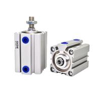 Compact Thin Air Cylinder 20-100mm Bore, Double Action Aluminium Pneumatic Actuator, 5-100mm Stroke for Compressor Applications(Stroke 35mm,BORE 63mm)