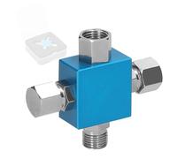 Compact Three Way Connector Airbrush Compressor Splitter Durable Multi Tool Adapter for Professional Artists Hobbyists Aluminum Copper 1.93 x 1.89 x 0.55 Inches